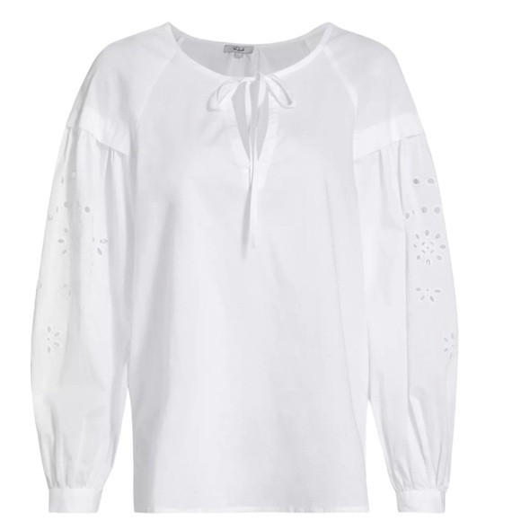 Rails Dari 100% Cotton Blouse with Eyelet Sleeve Detail. Size L - Picture 7 of 14